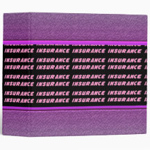 Purple and Pink Insurance Avery Binder