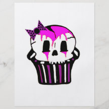 purple and pink skull cupcake full color flyer