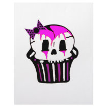 purple and pink skull cupcake letterhead