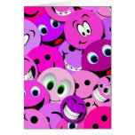 PURPLE AND PINK SMILEY FACES COLLAGE GREETING CARDS