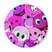 PURPLE AND PINK SMILEY FACES COLLAGE