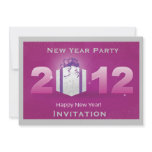 purple and silver new year party invitation