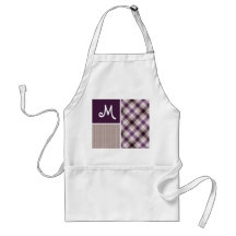 Purple and Tan Plaid Aprons