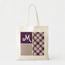 Purple and Tan Plaid Bag