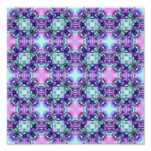 Purple and Turquoise Hippy Fractal Pattern Photo Print