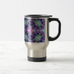 Purple and Turquoise Hippy Pattern Travel Mug