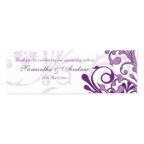 Purple and White Abstract Floral Favour Tags