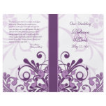 Purple and White Abstract Floral Wedding Program