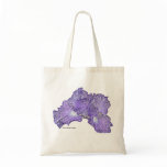 Purple and white bearded iris drawing canvas bag