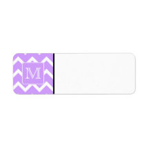 Purple and White Chevron Design. Custom Monogram. Custom Return Address Labels