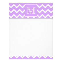 Purple and White Chevron Design. Custom Monogram. Letterhead Design