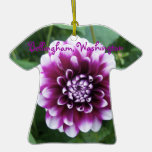 Purple and White Dahlia Christmas Ornament