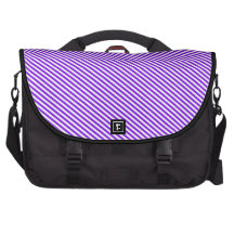 Purple and White Diagonal Stripes Laptop Commuter Bag