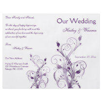 Purple and White Floral Wedding Program Full Colour Flyer