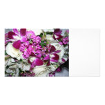 Purple and White Flower Arrangement Photo Photo Card Template