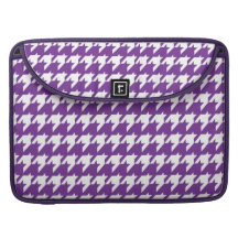 Purple and white houndstooth MacBook pro sleeve