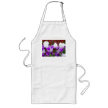 Purple and White Irises Apron