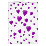 Purple and White Love Hearts Pattern. Greeting Cards
