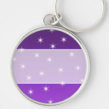 Purple and White Stars, Pattern. Keychains