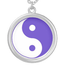 Purple and White Yin & Yang Necklace