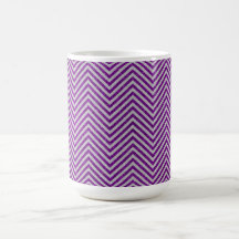 Purple and White Zig Zag Glitter Mug