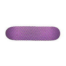 Purple and White Zig Zag Glitter Skate Board