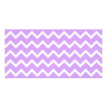 Purple and White Zigzag Stripes. Custom Photo Card