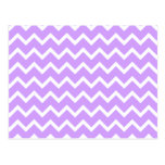 Purple and White Zigzag Stripes. Post Cards