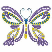 Purple and Yellow Butterfly Polo