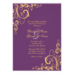 Purple and Yellow Flourish Wedding Invitation