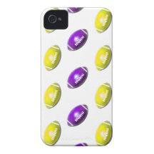 Purple and Yellow Football Pattern iPhone 4 Cover