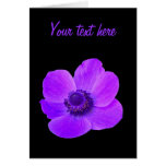 Purple Anemone Flower Customizable Greeting Card