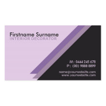 Purple Angles Stylish Interior Decorator w/ Logo Business Cards