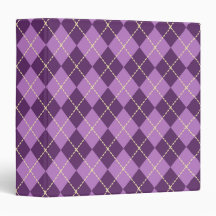 Purple Argyle Binder