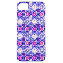 Purple Argyle Fruit Pattern iPhone 5 Case