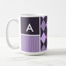 Purple Argyle Pattern Coffee Mug