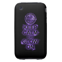 Purple Atomic Symbol "Keep Calm and Glow On" Tough iPhone 3 Cover