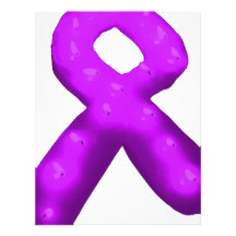 Purple Awareness Ribbon Candle Custom Letterhead