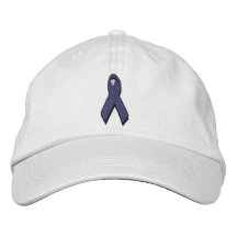 purple awareness ribbon embroidered baseball cap