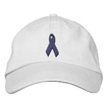 purple awareness ribbon embroidered baseball cap