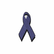 purple awareness ribbon embroidered shirt