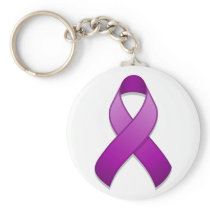 Purple Awareness Ribbon Keychain