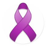 Purple Awareness Ribbon Round Sticker