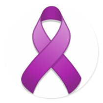 Purple Awareness Ribbon Round Sticker