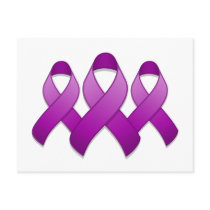 Purple Awareness Ribbon Trio Postcard
