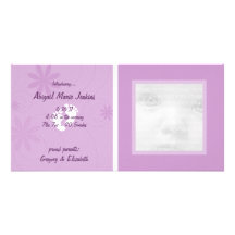 Purple Baby Announcement Photo Cards