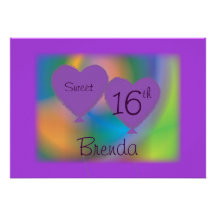 Purple Balloons Celebration-Customize Personalized Announcement