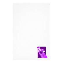 Purple Baseball Customized Stationery