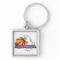 Purple Basketball T-shirts and Gifts Key Chain
