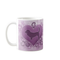 Purple Basset Hound Valentine Mugs